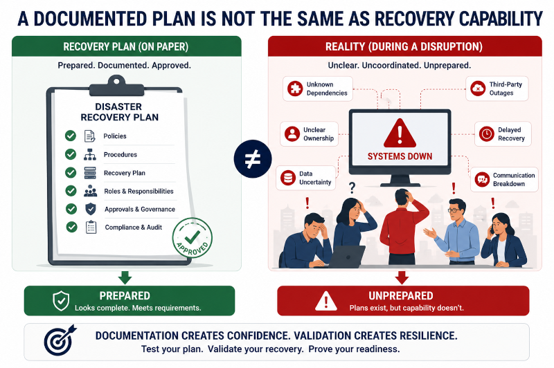 a document plan is not the same as recovery capability